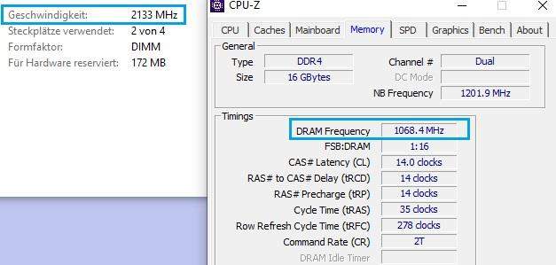 RAM-Takt ermitteln, Taskmanager vs CPU-Z? (Computer, Technik, Spiele ...