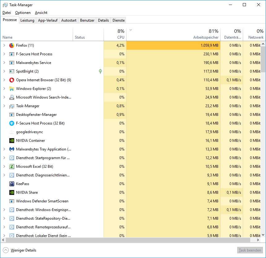 Ram Voll Ausgelastet Ohne Grund Windows 10 RAM zu 80% ausgelastet? (Computer, Technik, PC)