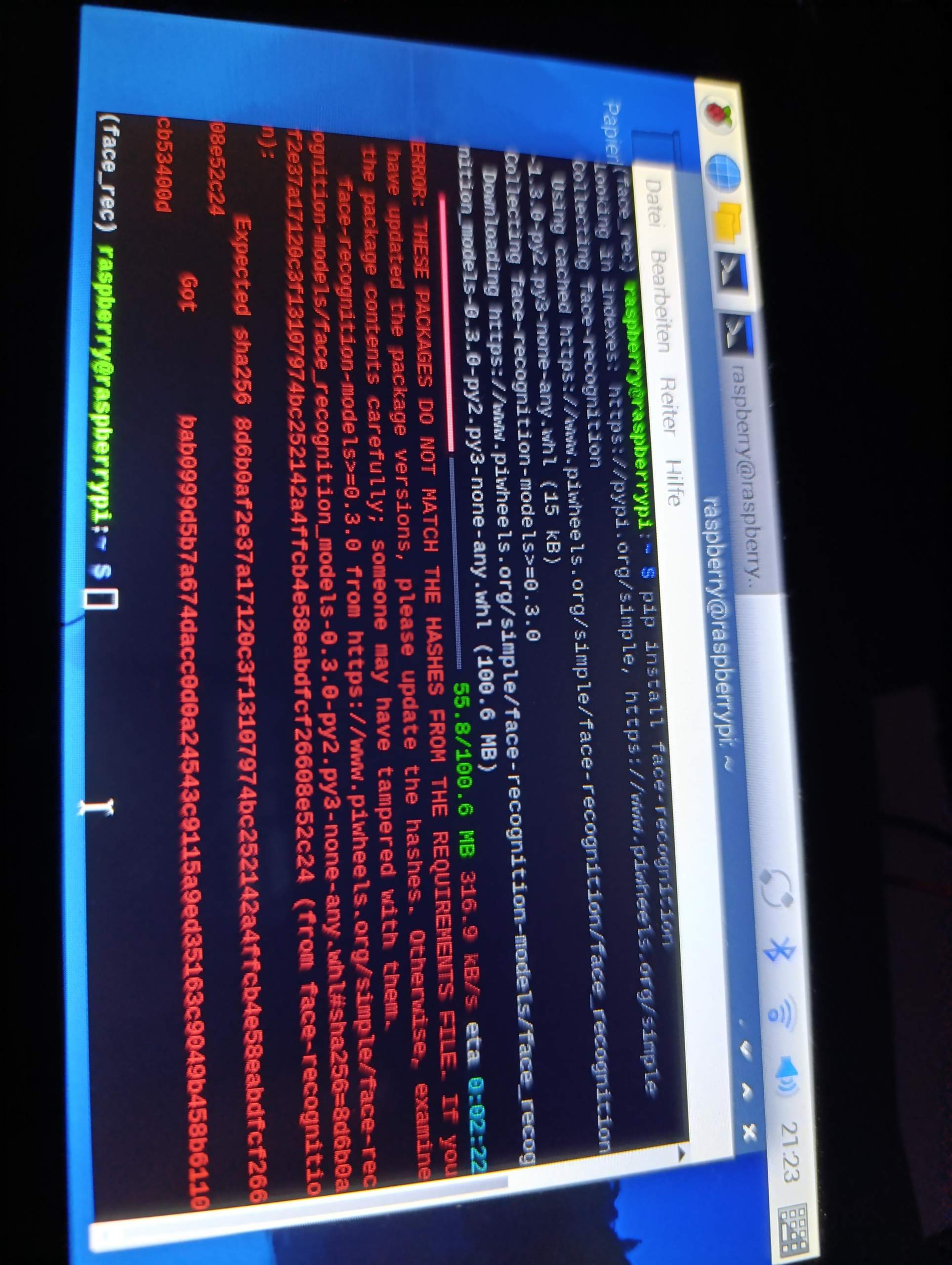 Raspberry pi face recognition error? (IT, Linux, Raspberry Pi 4)