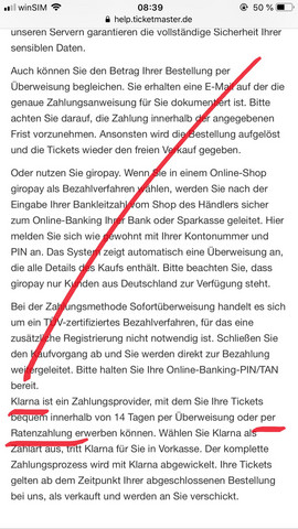 Ratenkauf Bei Ticketmaster Konzert Klarna