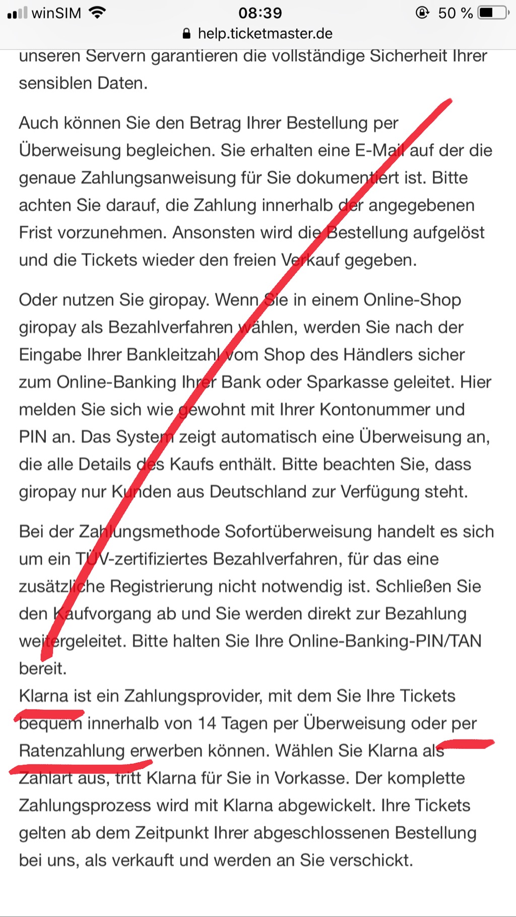 Ratenkauf Bei Ticketmaster Konzert Klarna