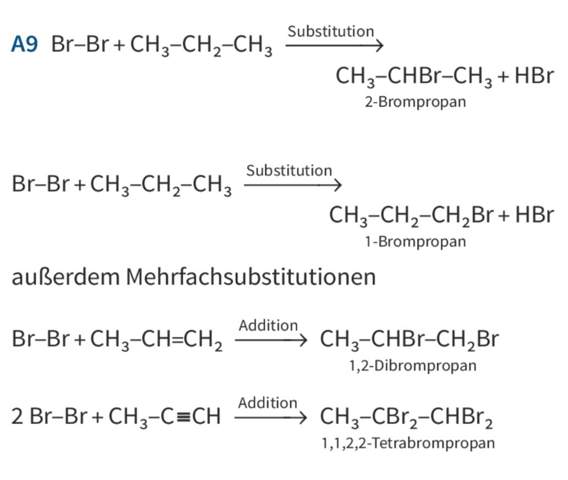 Reaktion Brom mit Propin? (Reaktionsgleichung, organische Chemie, Alkane)