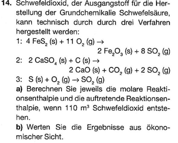 Reaktionsenthalpie? (Schule, Chemie)