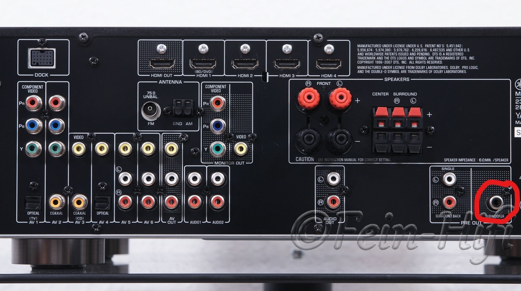 Receiver mit Cinch an Subwoofer mit Lautsprecherkabel anschließen