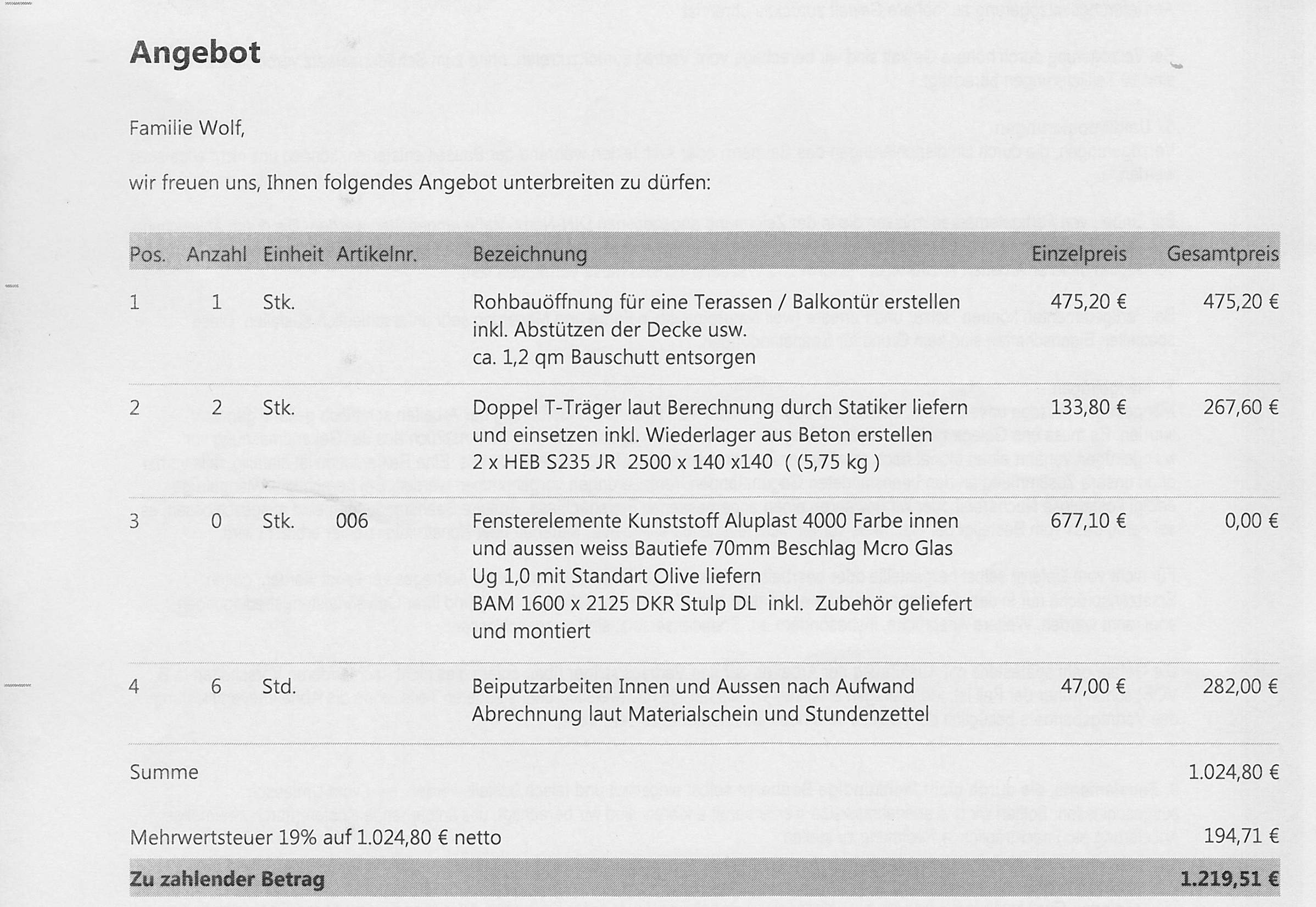 Rechnung Handwerker weicht deutlich vom Angebot ab? (Handwerkerrechnung ...