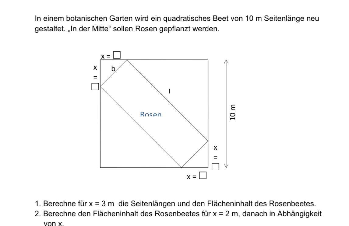 Rechteck im Quadrat errechnen? (Mathematik, rechnen, Flächeninhalt)