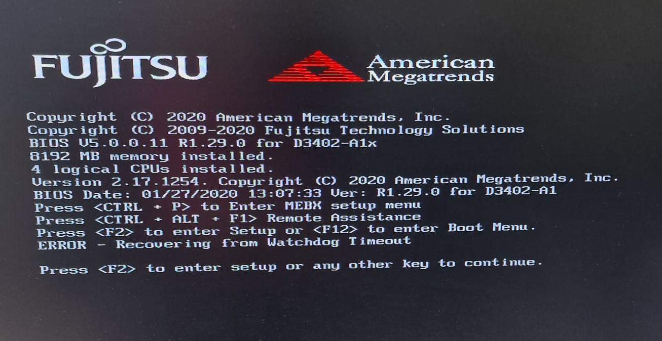 Recovering from watchdog timeout? BIOS, Fujitsu)