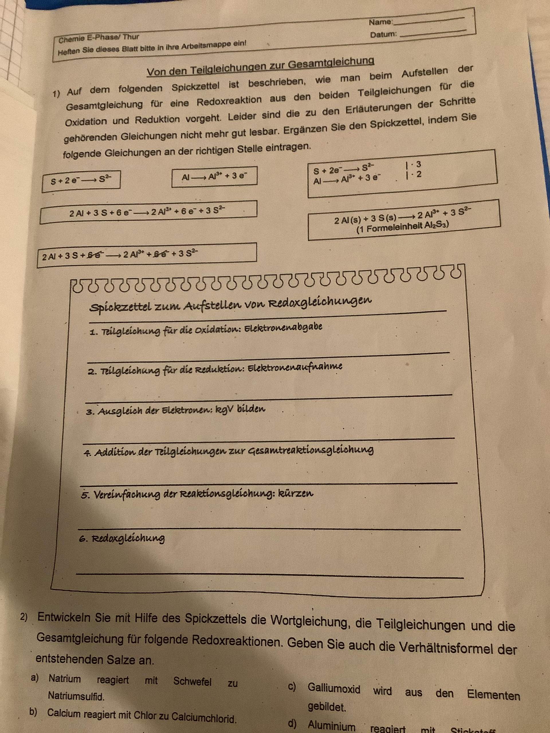 Natrium Reagiert Mit Schwefel Zu Natriumsulfid Redoxreaktion Redoxreaktionen wie geht das? (Reaktion, Reaktionsgleichung, chemische