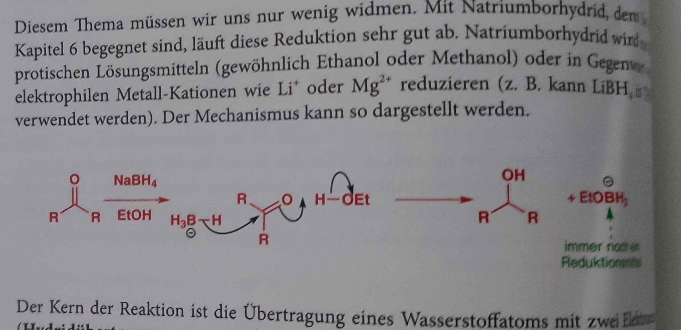 Reduktion mit Natriumborhydrid? (Chemie, organische Chemie)