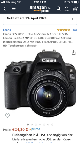 - (Amazon, Kamera, Bestellung)