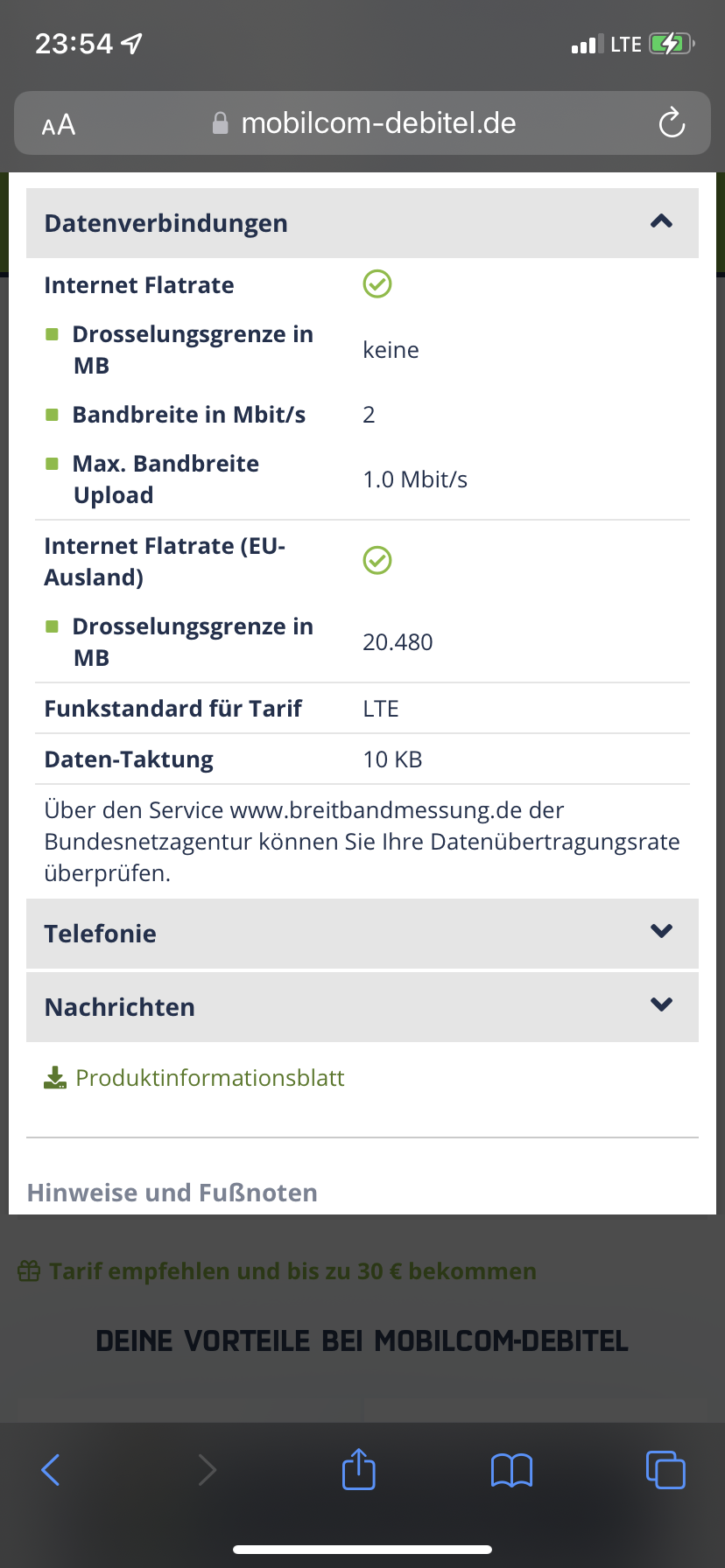 Reichen Bandbreite in Mbit/s 2 für unbegrenztes Datenvolum? WLAN)