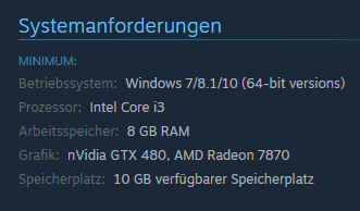 Anforderung - (PC, Spiele, Games)