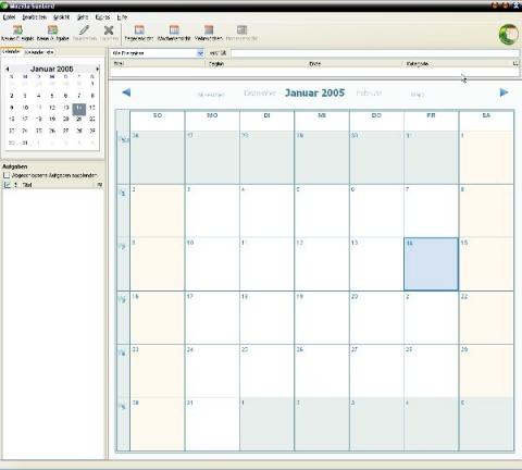 Screenshot - (Kalender, Thunderbird, Wochentage)