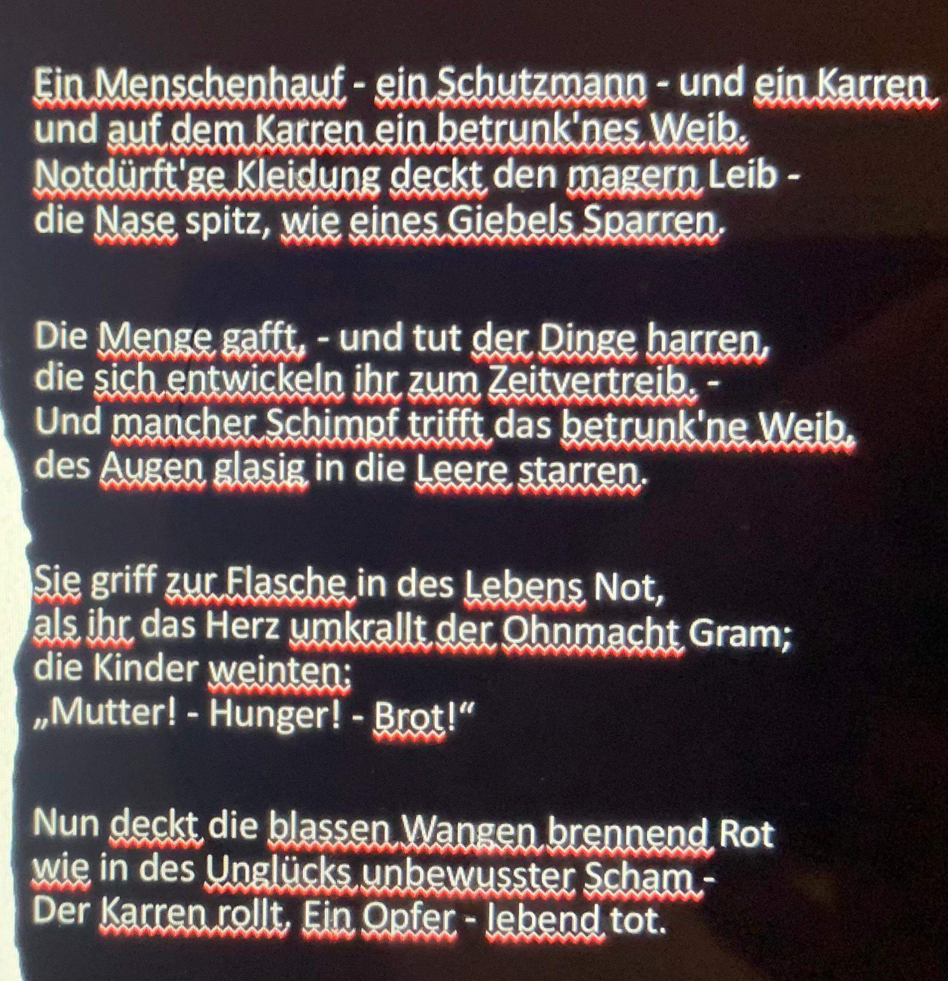 Reimschema Des Gedichts Strassenbild Von Emil Nicolai Deutsch Gedicht