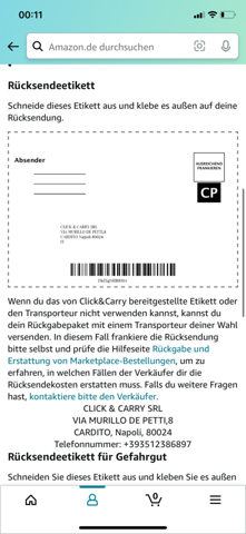 Retoure Amazon? (Post, Versand, Lieferung)