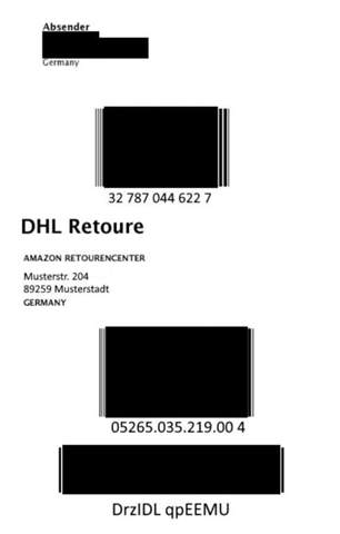 Retoure Dhl Welcher Barcode Amazon Post Paket