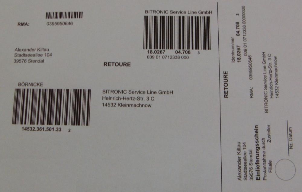 Retourenschein von Medion bekommen und weià nicht was ich