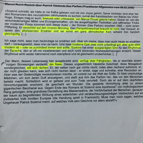 Rezension Das Parfum Von Patrick Suskind Schule