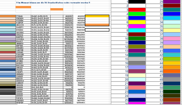 Colorindex Rgb Kann ich RGB Farben statt Indexfarben nutzen? (Microsoft Excel, VBA)