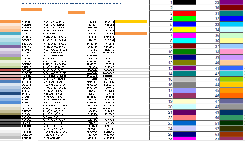 Kann ich RGB Farben statt Indexfarben nutzen? (Microsoft Excel, VBA)