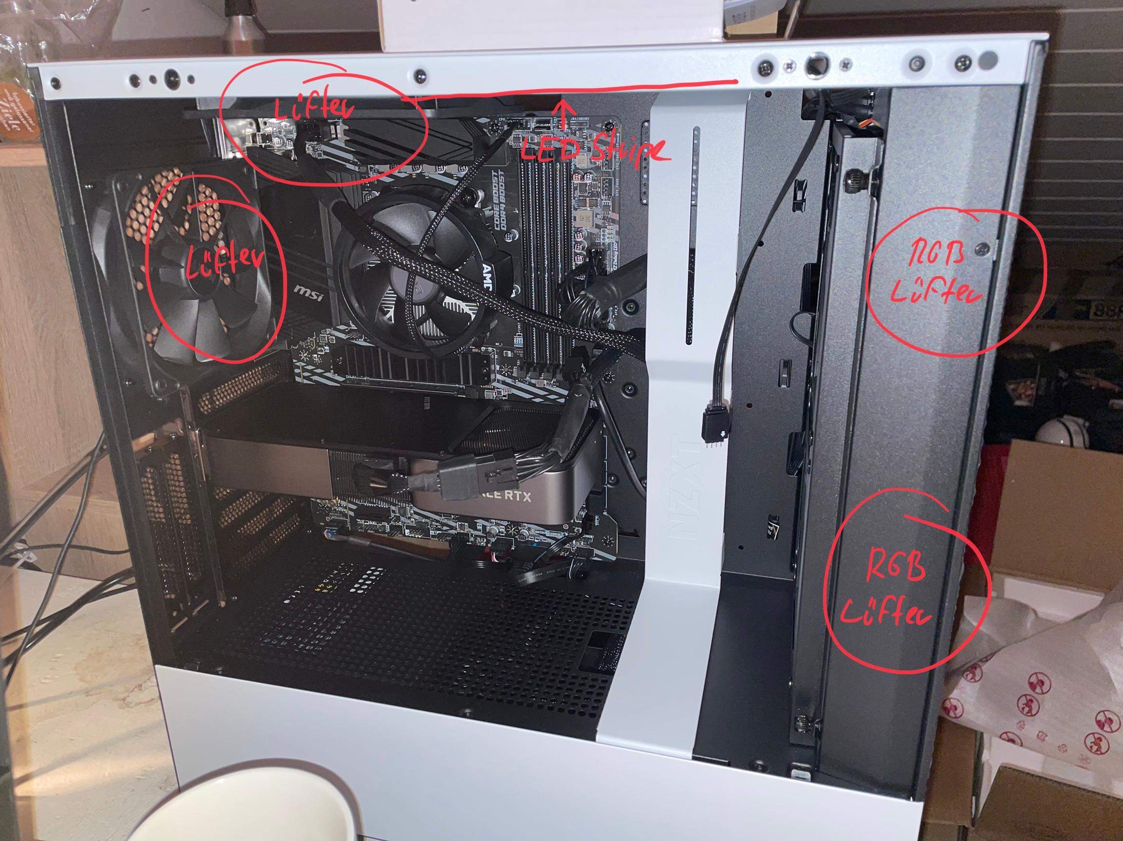 RGB Lüfter von NZXT Case an MSI Mainboard anschließen? Technik, PC)