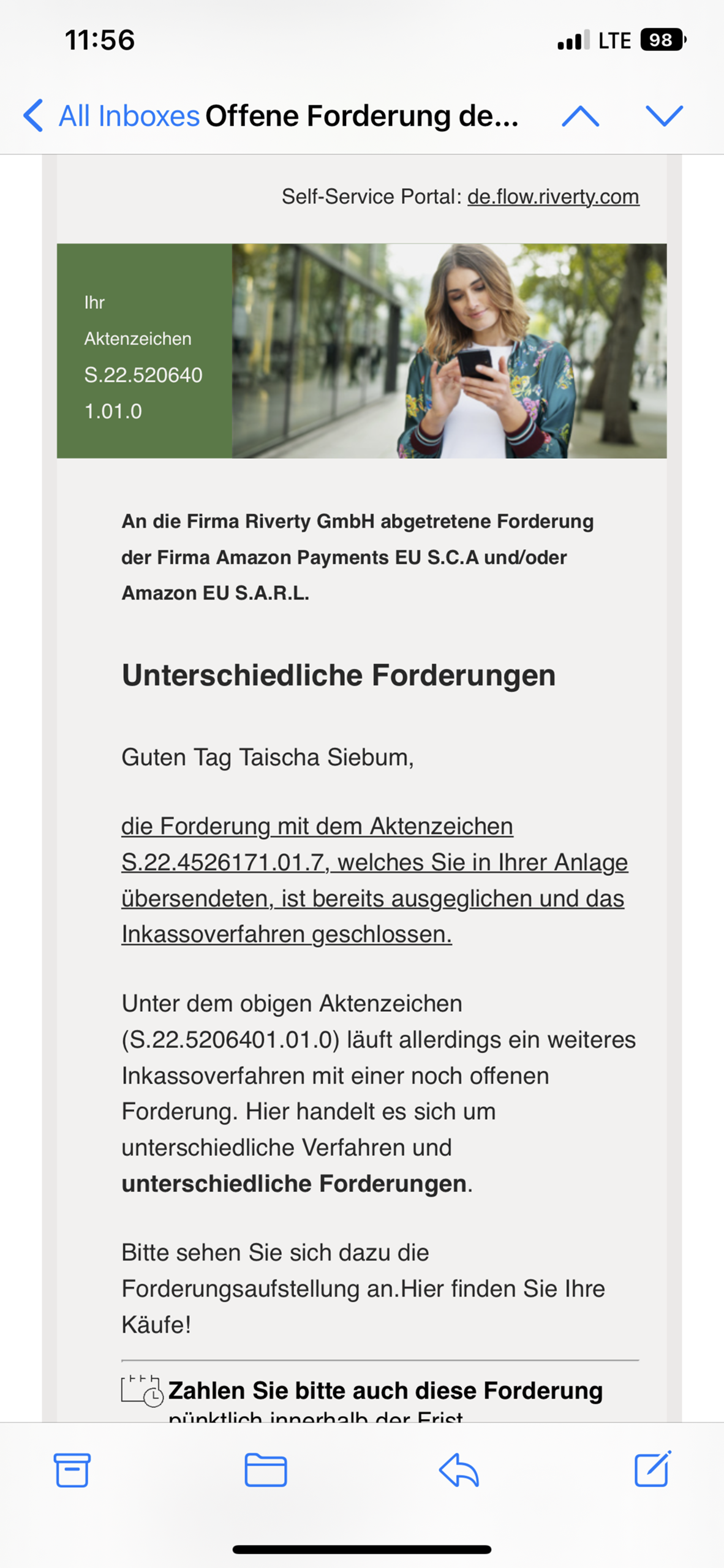 Riverty Flow Inkasso Fake? (E-Mail)