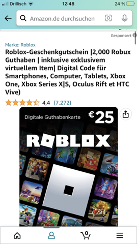 Roblox Gutschein auf Amazon gekauft?