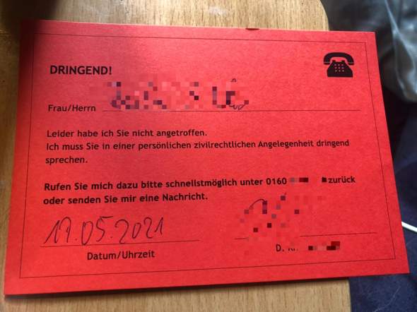 Rote Karte im Briefkasten? (Betrug, Brief) Rote Karte im Briefkasten? (Betrug, Brief)