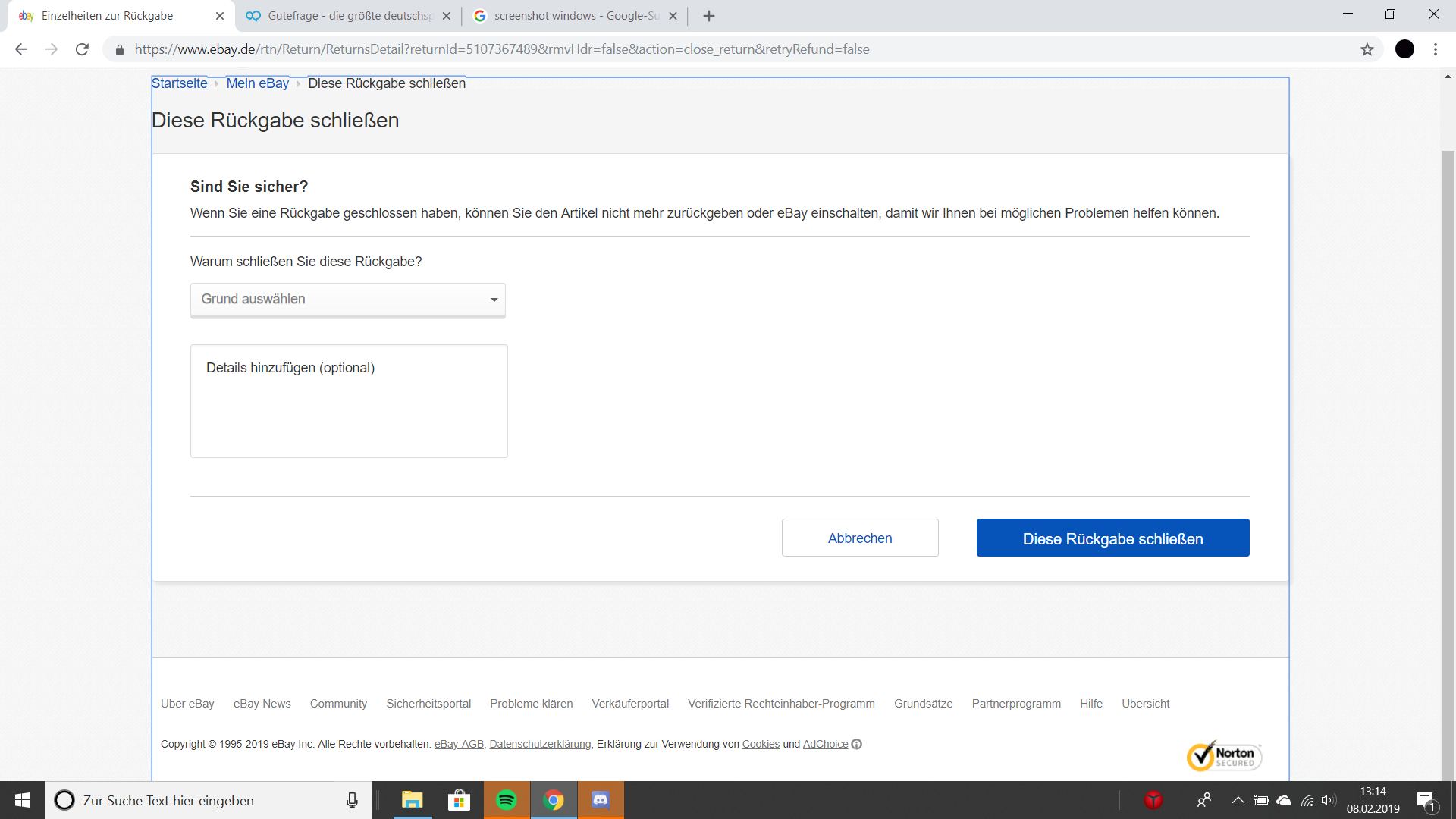 Ebay Ruckgabe Enteiran