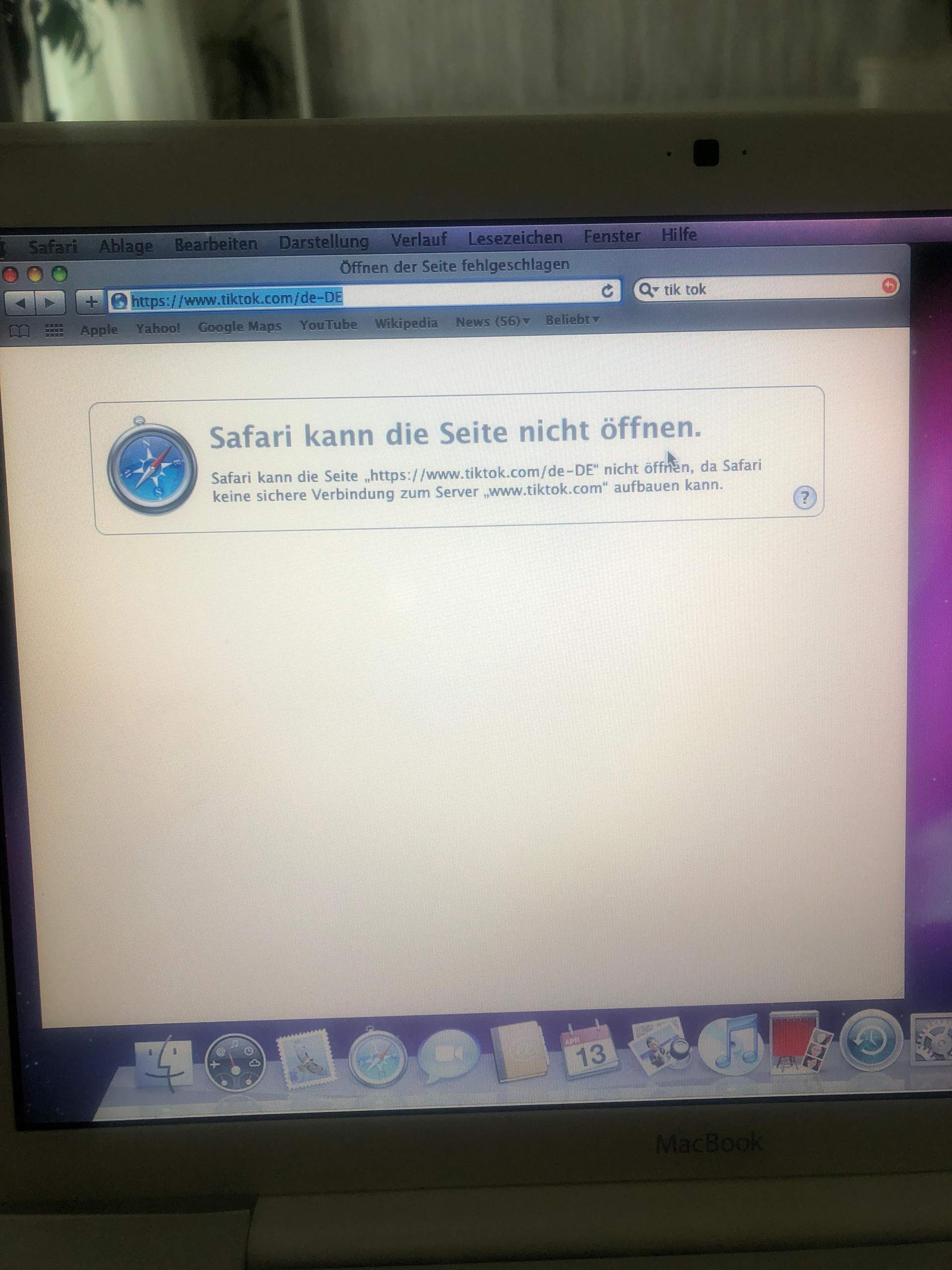 macbook air safari keine sichere verbindung zum server