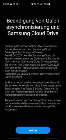 Samsung-cloud und Samsung-galerie (gelöscht)?