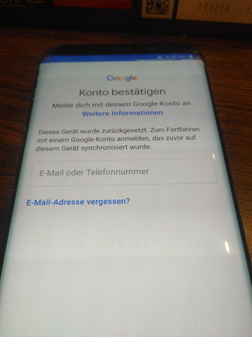 samsung galaxy s8 anmeldung handy
