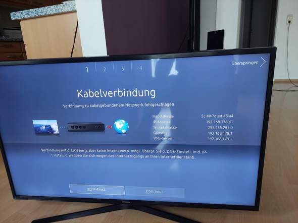 Samsung Tv Verbindung Mit Lan Hergestellt Aber Keine Internetverbindung