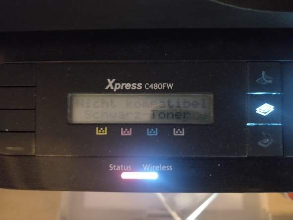 Samsung Xpress C480FW erkennt alle  neuen, originalen Toner nicht?