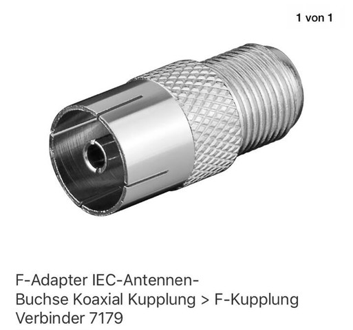 F zu Koax Adapter  - (Computer, Technik, Technologie)