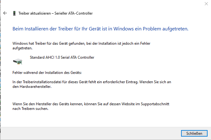 SATA Controller treiber fehlt? (Windows, Windows 10, Microsoft)