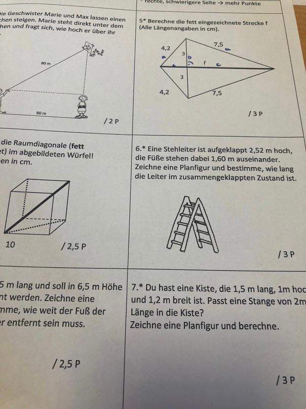 Satz des pythagoras? (Mathe)