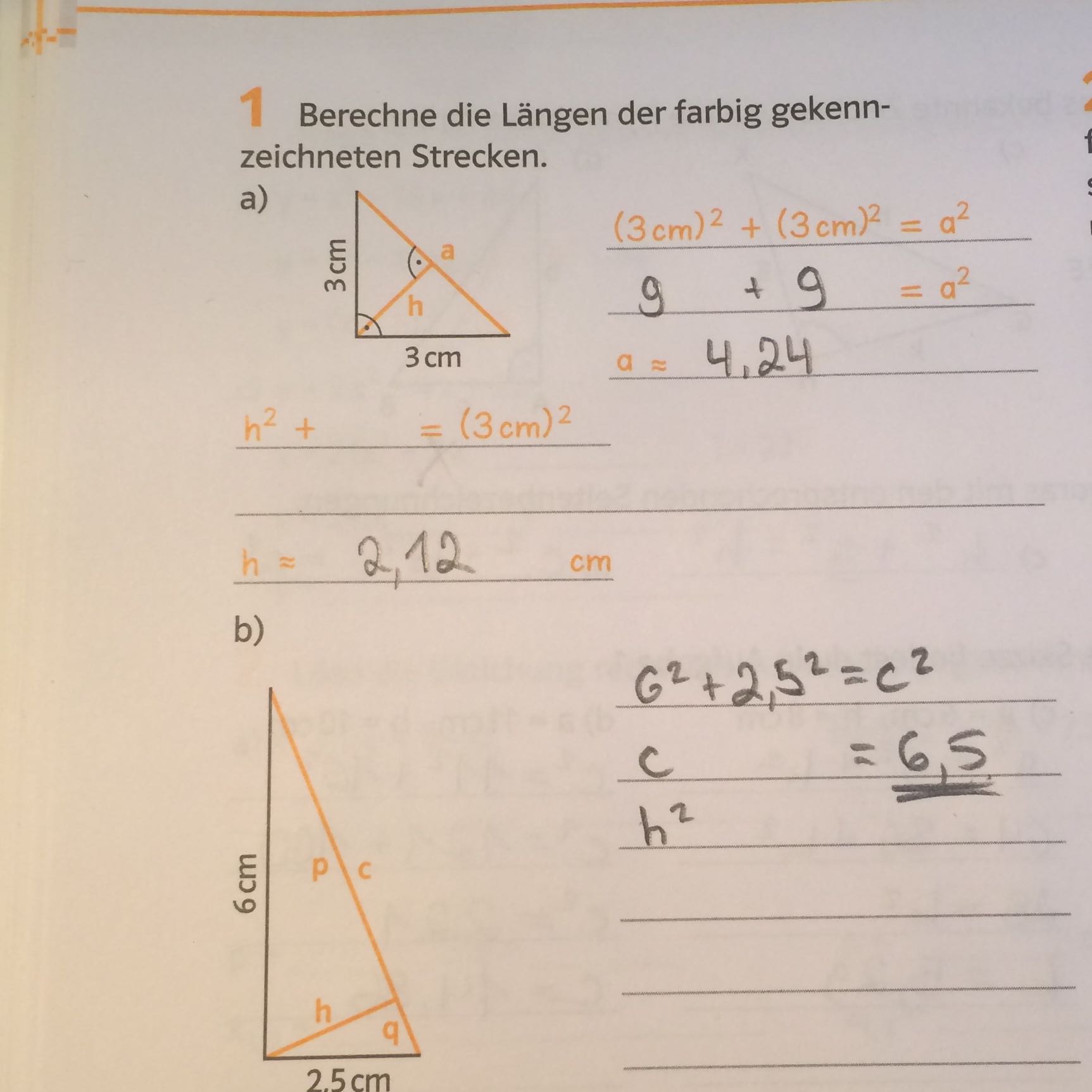 Satz des Pythagoras Höhe? (Schule, Mathe, Formel)