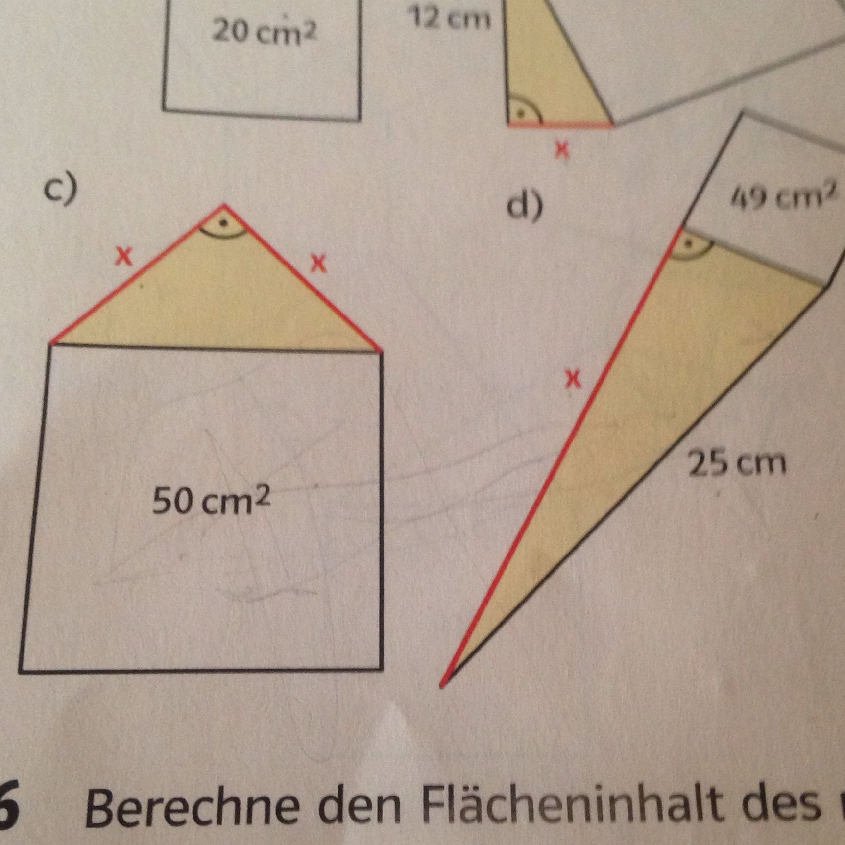 Satz des pythagoras wie lang ist x? (Mathematik)