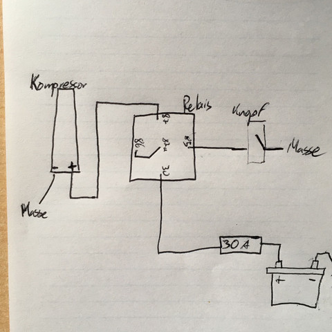 Schaltkreis mit Relais so okay? (Auto und Motorrad, Elektrik, Kabel)