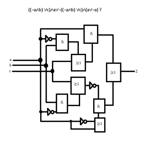 Mein Schaltnetz-Versuch - (Informatik, Boolesche Algebra, Schaltnetze)