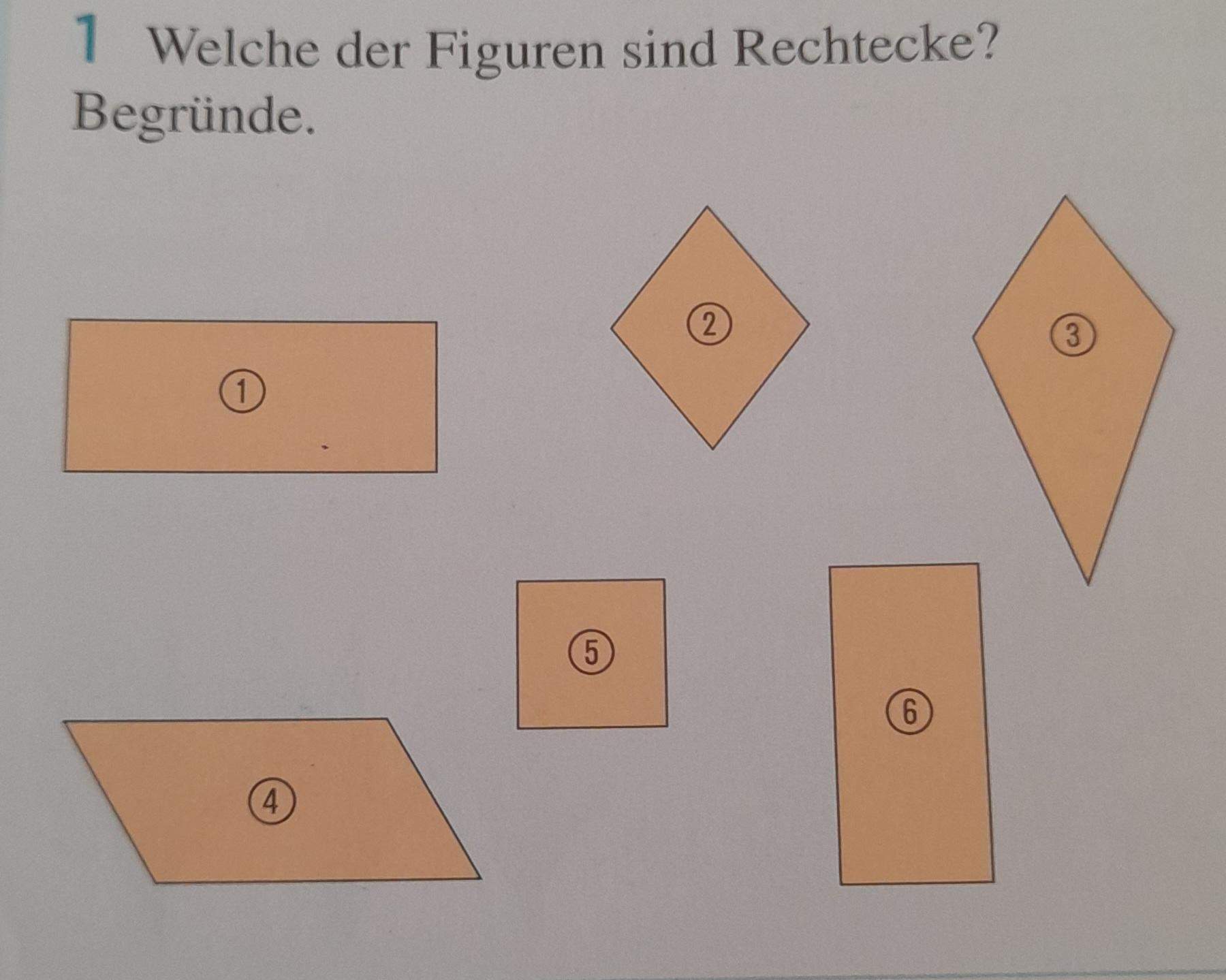 Welche Figuren sind hier Rechtecke? (Schule, Mathematik)