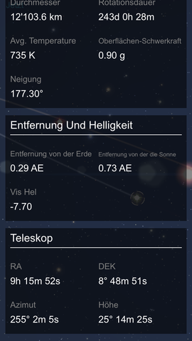 App (Sternatlas) - (Universum, Venus, Nachthimmel)