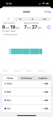 Schlafphasen Apple Watch anzeigen? (iPhone, health)