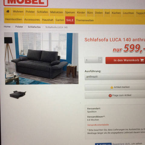 Das ist auch vom Discounter und es ist der selbe Artikel wie im Ort das Sofa - (Gesundheit, kaufen, Wohnung)