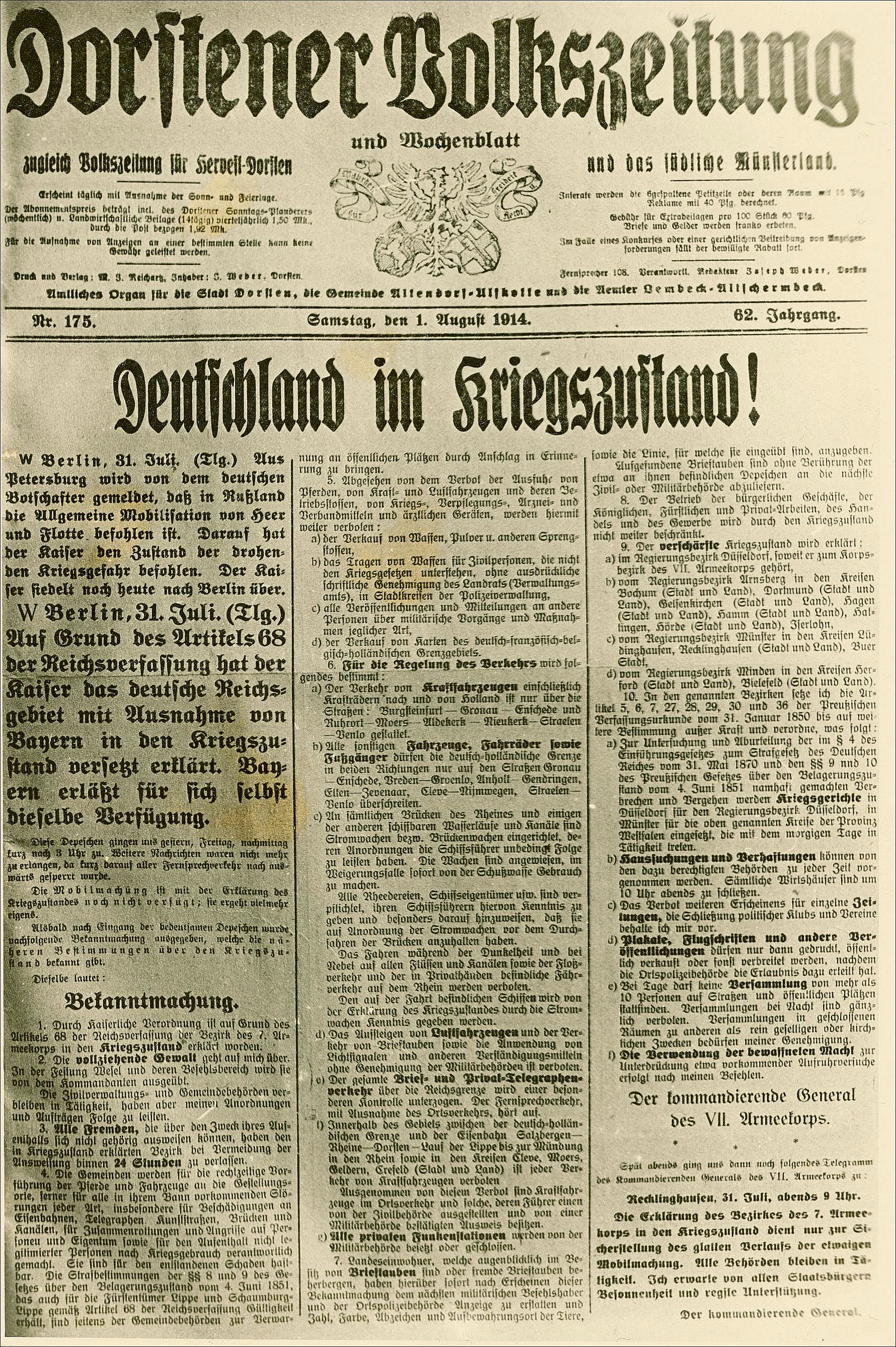 Schrift 1914 in Zeitungen: ähnliche schrift in open office oder so