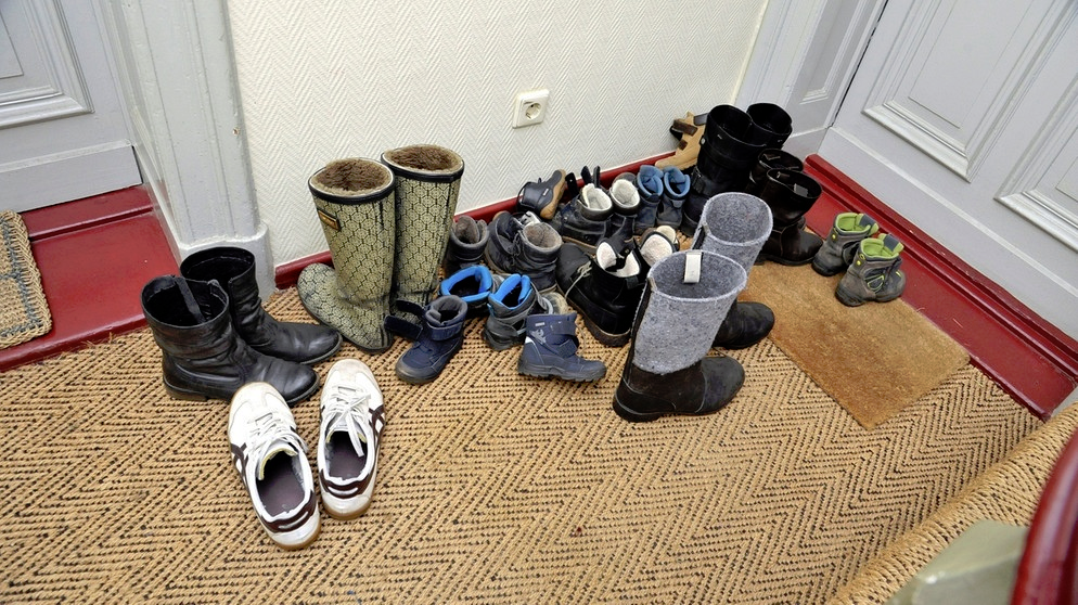 Schuhe Im Treppenhaus