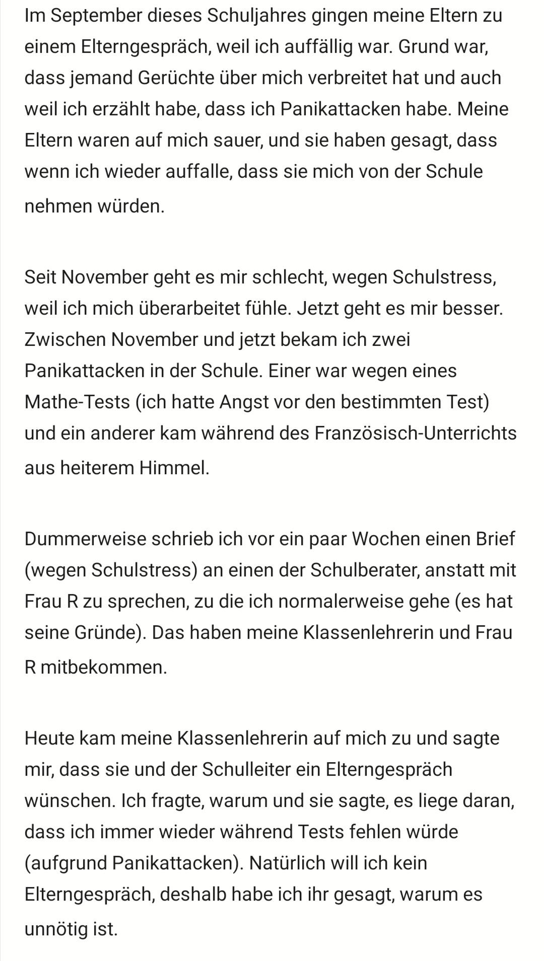 Schulleitung Und Klassenlehrerin Wollen Elterngesprach Schule Psychologie Angst