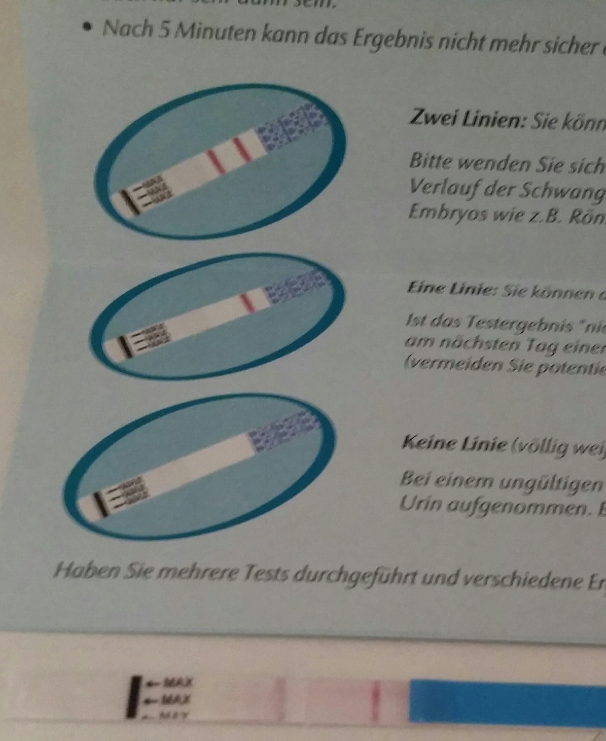 Schwangerschaftstest richtig deuten? strich weit links (Schwangerschaft ...