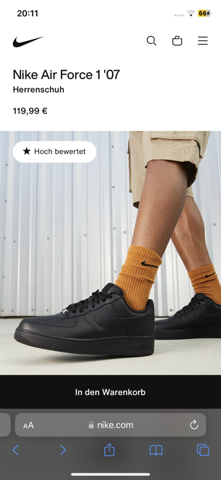 Schwarze Air Force 1 low Nike Trend Socken